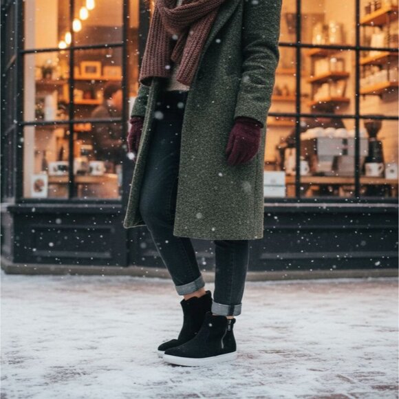 Izod 6.5 Boots Woman Mila Vegan Suede Zip-up Ankle Chukka Sneaker Winter Shoes - Picture 15 of 16